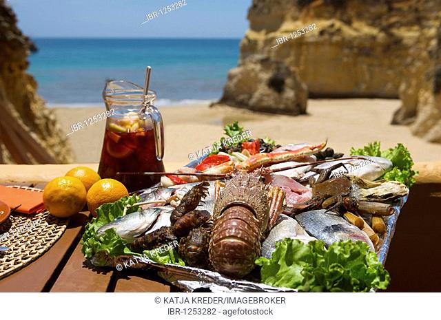 Restaurant at Praia dos Tres Irmaos near Alvor, Algarve, Portugal, Europe