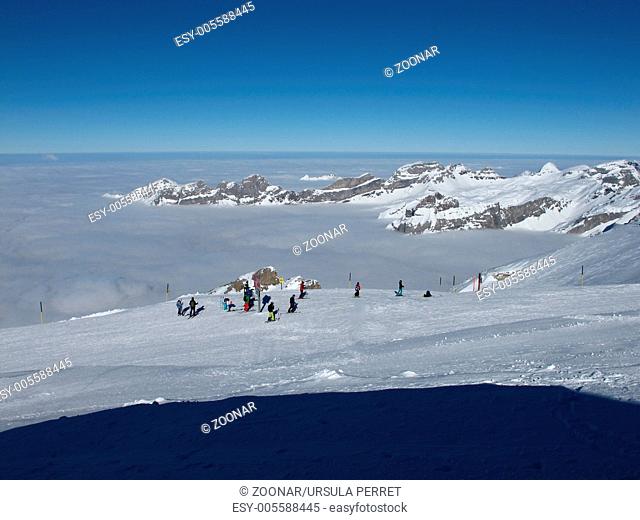 Skier on top of the Titlis