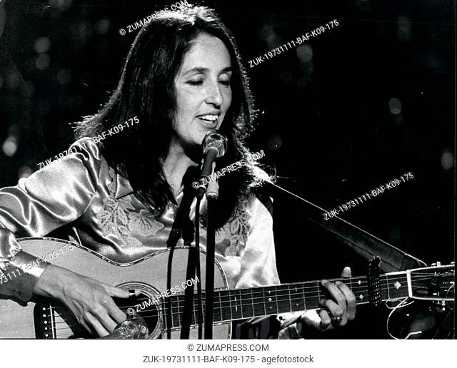 Nov. 11, 1973 - Joan Baez in Montreux: Famous American Singer Joan Baez actually is in Switzerland, where she gave a very crowdedly attended concert in Montreux...