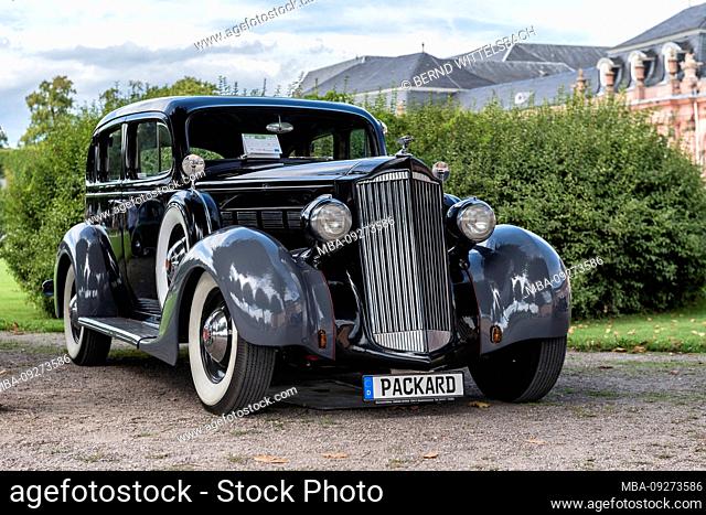 Schwetzingen, Baden-Wuerttemberg, Germany, Packard, Type 1092, built in 1937, engine capacity 5244, 135 hp, Concours d'Elégance in the castle park