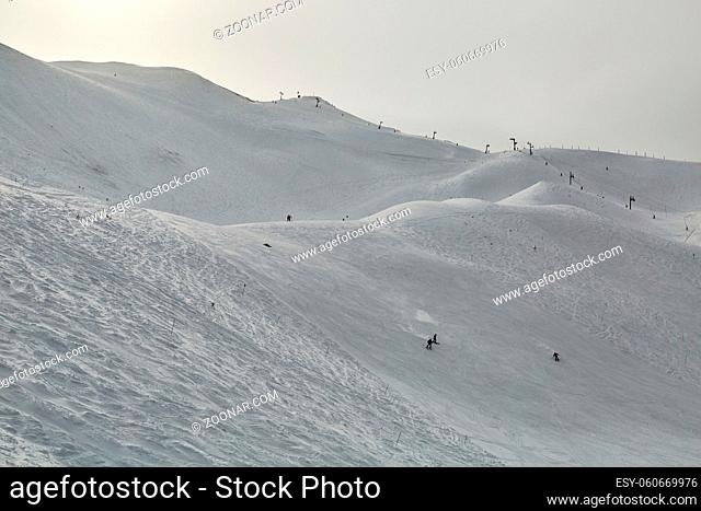 View of the ski slopes in Les Orres