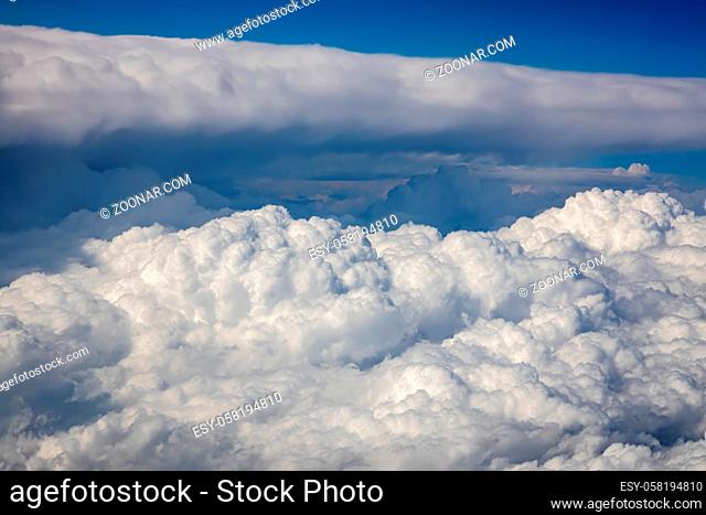Photo of the blue sky with clouds bird's-eye view