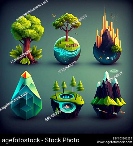 Ecology icon set, included icons as eco product, clean energy, renewable power, recycle, reusable, go green