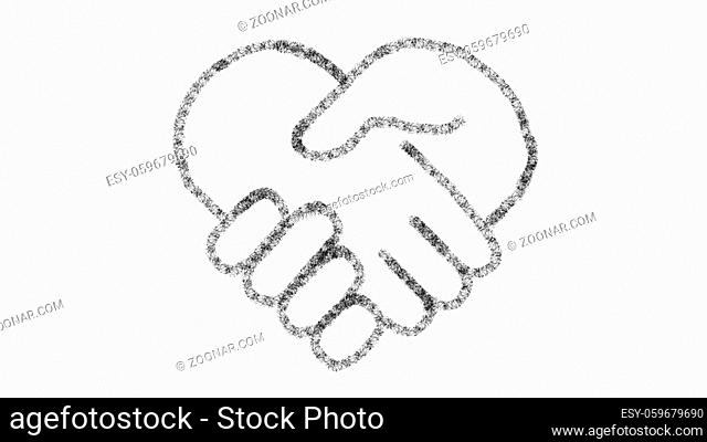 heart-shaped hand icon designed with drawing style on chalkboard, animated footage ideal for compositing and motiongrafics, 4k