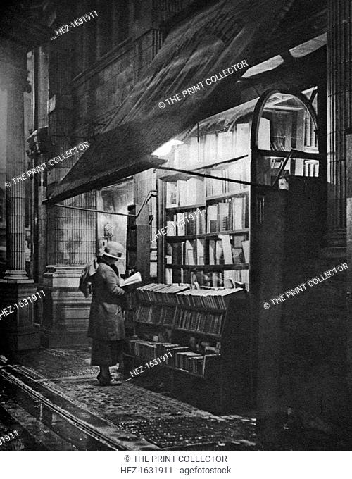 A bookshop in Bloomsbury, London, 1926-1927. From Wonderful London, volume II, edited by Arthur St John Adcock, published by Amalgamated Press (London