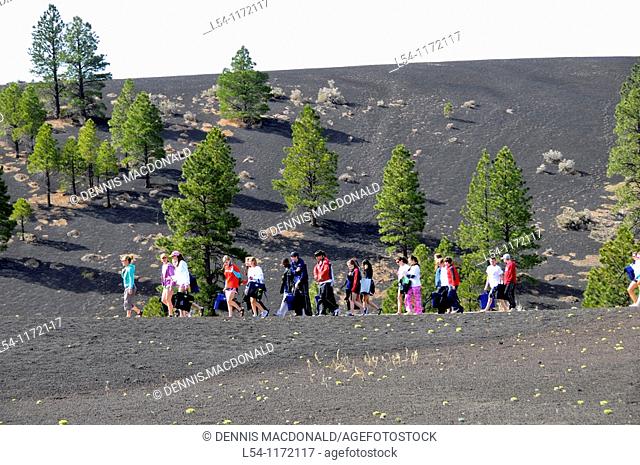 Students visit Sunset Crater Volcano National Monument Flagstaff Arizona