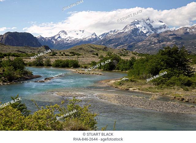 Glacial river at Estancia Cristina, Lago Argentino, El Calafate, Parque Nacional Los Glaciares, Patagonia, Argentina