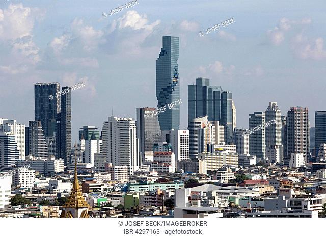Panoramic view from Grand China Princess Hotel, Skyline, city view, Mahanakhon Tower, Chinatown, Bangkok, Thailand