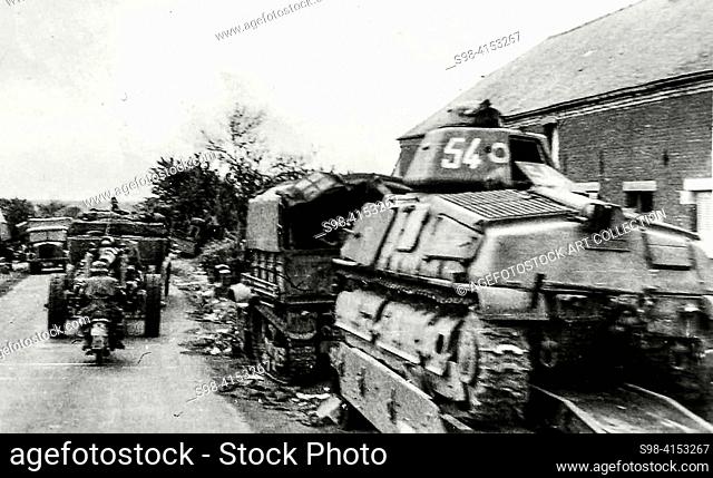 World War II - FRANCE. Tanks, Somua S-35, Somua S-35 54.8 tonne -s, Char B1, Char B1'bis, S-35CA, Somua AC, S-40CA, Char D1, H-39, H-35, H-39 CA, B1 ter, ARL-44