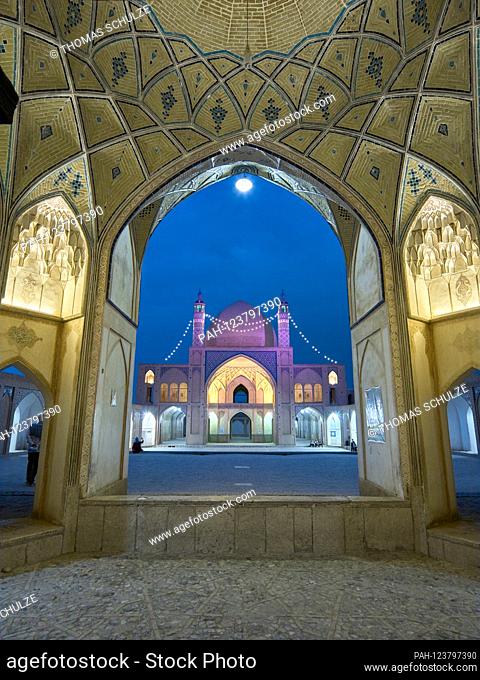 The Agha Bozorg mosque in the historic center of the Iranian city of Kashan, taken on April 28, 2017. The mosque was built at the end of the 18th century by...