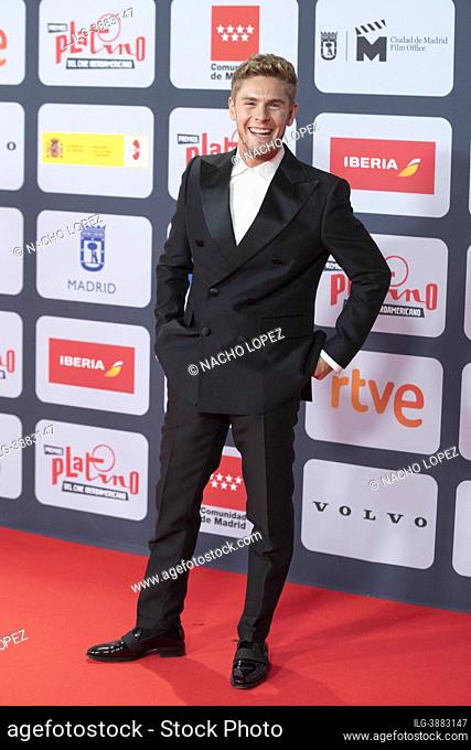 Patrick Criado attends to Red Carpet of Platino Awards 2021 photocall on October 3, 2021 in Madrid, Spain
