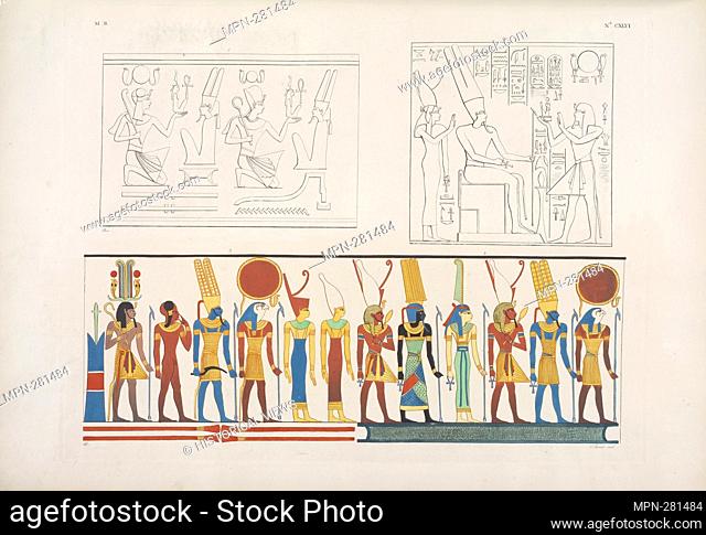 Figg. 1, 3, 4. Titoli faraonici espressi per figure simboliche; Fig. 2. Ramses XV [Ramesses XI] a Tebe [Thebes] fa offerte ad Amon-rê [Amon] e Mut