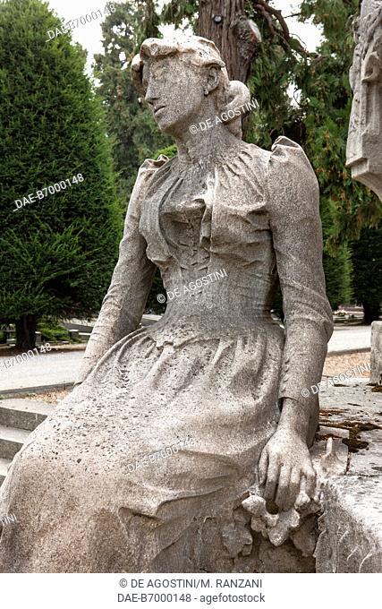 Caglio Perego Monument, 1893, by Enrico Butti (1847-1932), Cimitero Monumentale (Monumental Cemetery), Milan, Lombardy, Italy