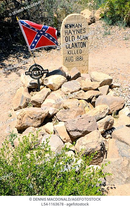 Old Man Clanton Grave with Confederate Flag Boothill Graveyard Tombstone Arizona