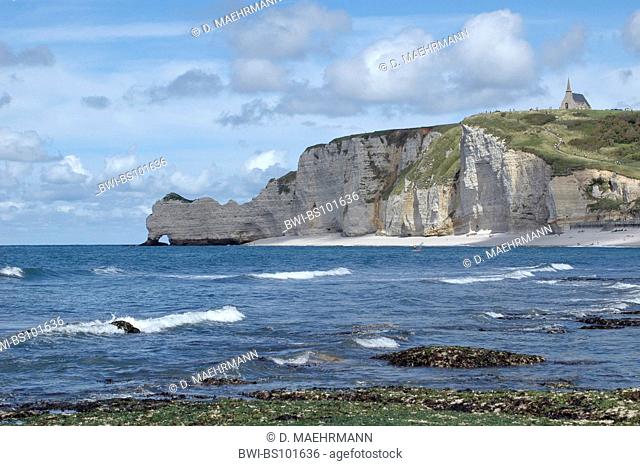 chalk cliffs of alabaster coast, France, Normandy, Seine-Maritime, Etretat