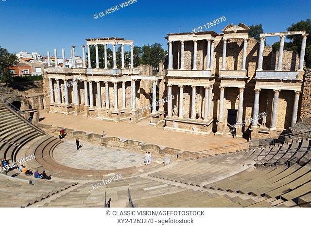 Merida, Badajoz Province, Spain  The Roman theatre built in the first century BC