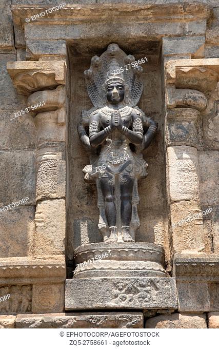 Nagaraja, Airavatesvara Temple, Darasuram, Tamil Nadu, India. Southern wall of maha-mandapa