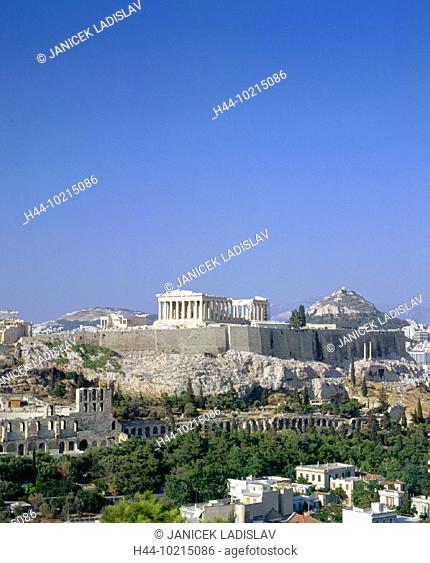 10215086, Acropolis, view, Athens, Greece, hill, Lykabettos, Parthenontempel