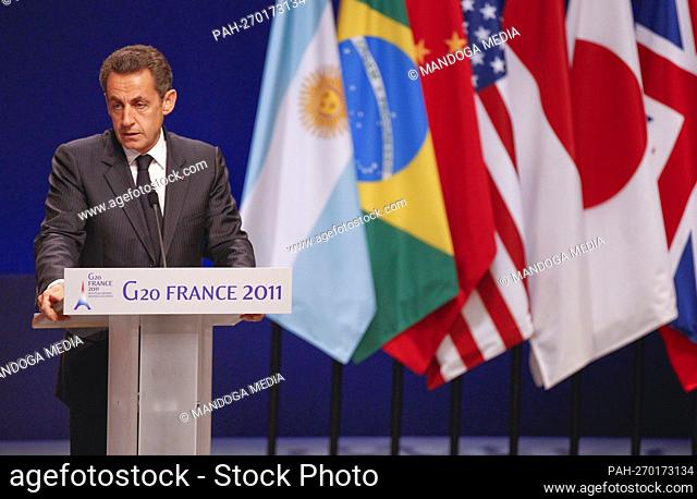 Cannes, France - November 3, 2011: G20 Summit of Heads of State and Government at the Palais des Festivals with French President Nicolas Sarkozy