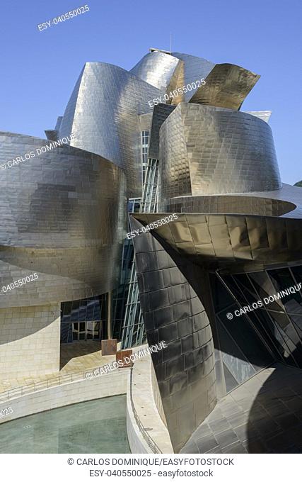 Guggenheim Bilbao museum detail of the outer walls