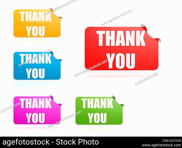 Thank you color label image with hi-res rendered artwork that could be used for any graphic design