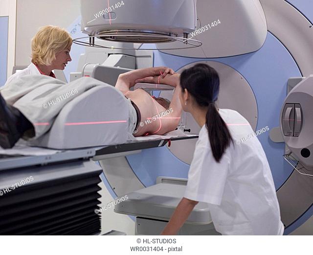 Patient getting MRI scan
