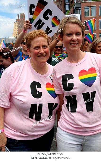 2018 New York City Pride Parade Featuring: Christine Marinoni, Cynthia Nixon Where: New York, New York, United States When: 24 Jun 2018 Credit: IZZY/WENN