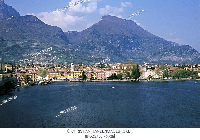Town of Riva seen from Road Gardesana along Lake of Garda Italy