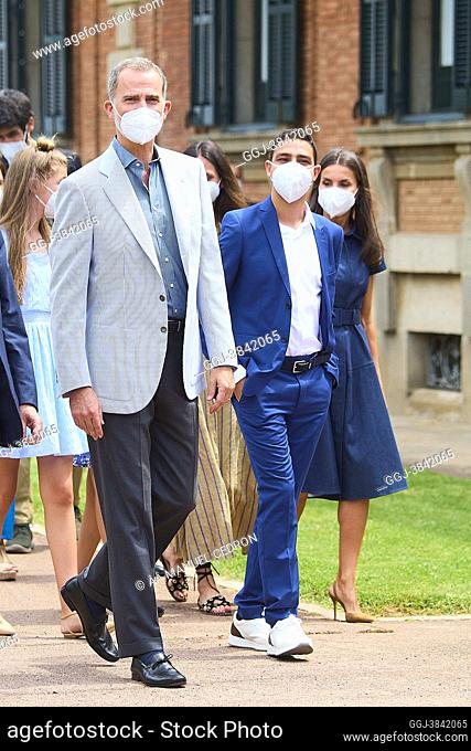 King Felipe VI of Spain, Queen Letizia of Spain attends Meeting with previous Princess of Girona Foundation (FPdGi) award winners