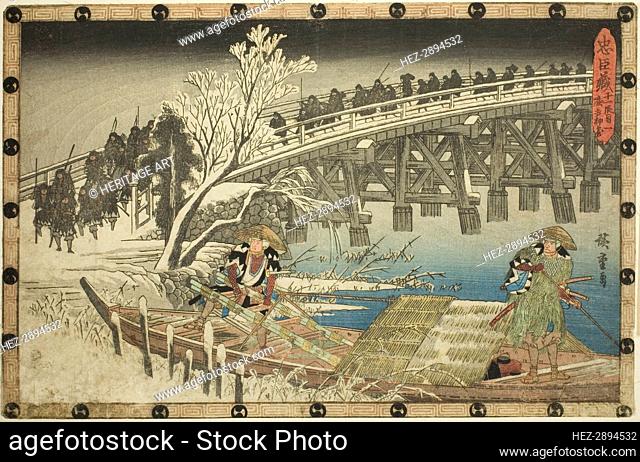 Act 11, Part 1: The Approach to the Night Attack (Juichidanme ichi, yochi oshiyose).., c. 1834/39. Creator: Ando Hiroshige