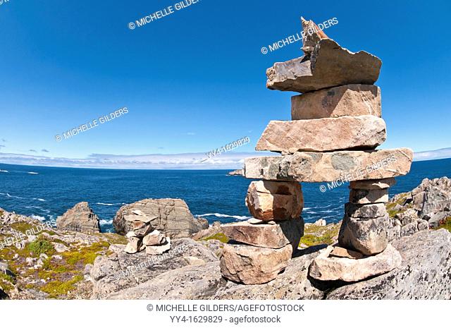 Inukshuk/Inunnguaq, Cape Bonavista, Bonavista Peninsula, Newfoundland, Canada