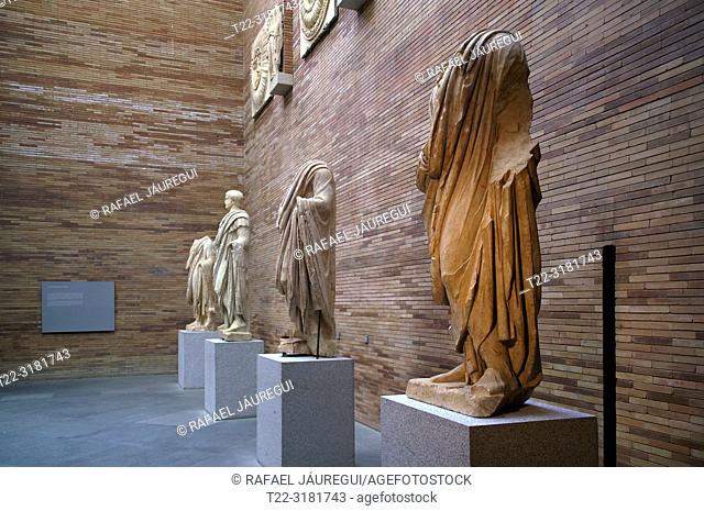 Merida (Spain). Roman sculptures inside the National Museum of Roman Art of the city of Mérida