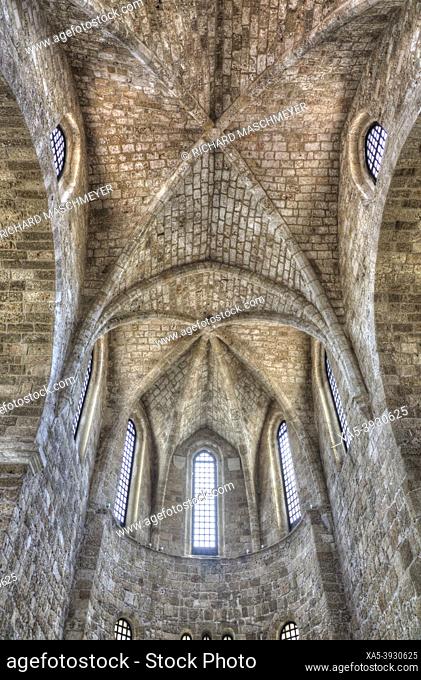 Interior, Our Lady of the Castle Church (Byzantine Art Museum), Rhodes Old Town, Rhodes, Dodecanese Island Group, Greece