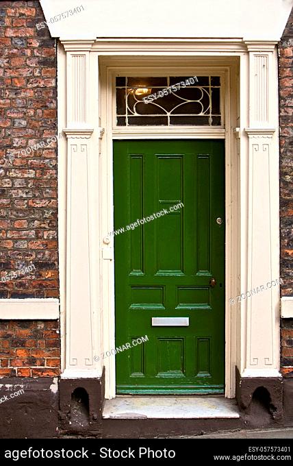 Grand Green Wooden Door Part of a Building Home or Office Related London England