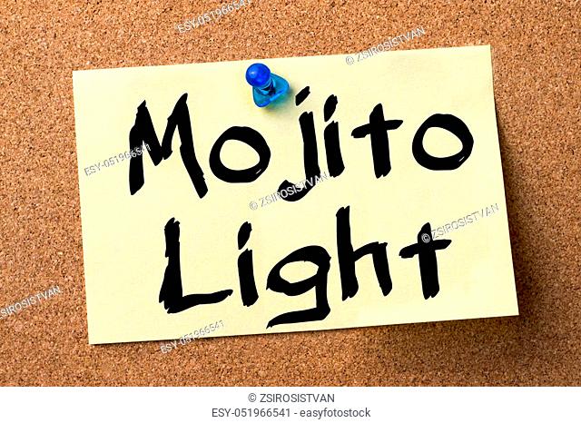 Mojito Light - adhesive label pinned on bulletin board - horizontal image