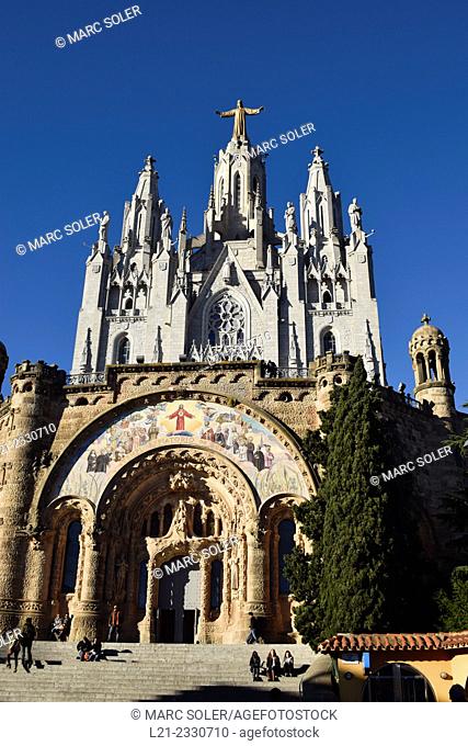 Expiatory Temple of the Sacred Heart by Enric Sagnier architect. Tibidabo, Barcelona, Catalonia, Spain