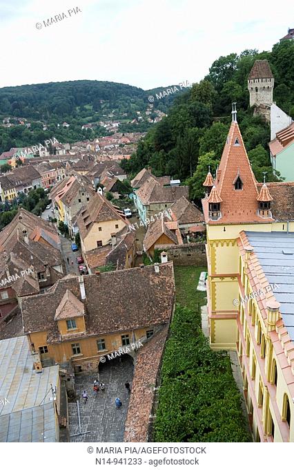 View from the clock tower of Sighisoara, Transylvania, Romania
