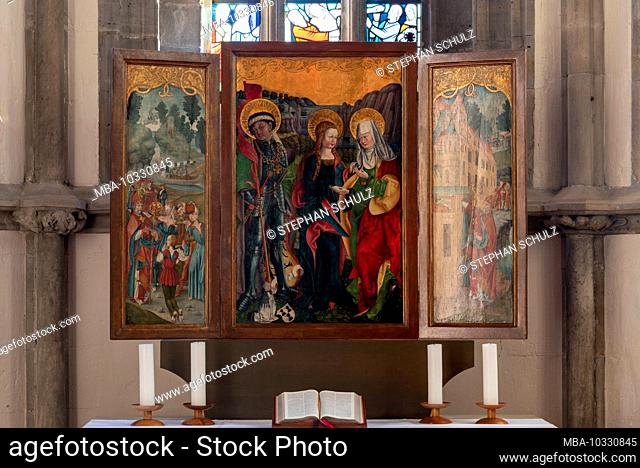 Germany, Saxony-Anhalt, Magdeburg, Magdeburg Cathedral, Marienkapelle, late Gothic altarpiece. (In 1520 the cathedral was finished after 311 years of...