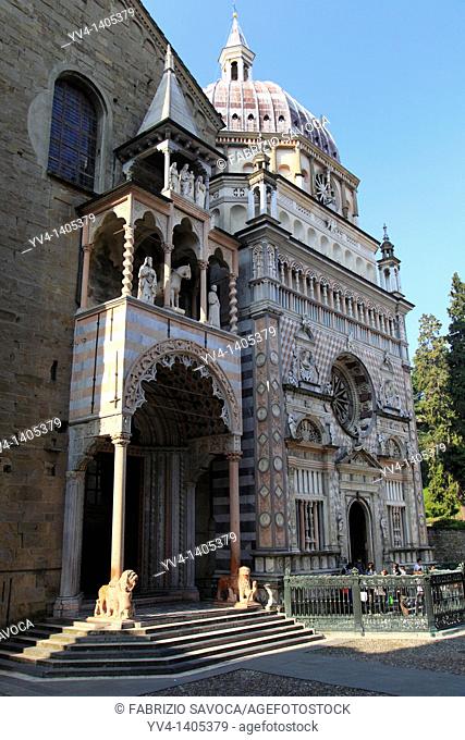 Italy, Lombardy, Bergamo Old town, Santa Maria Maggiore and Cappella Colleoni