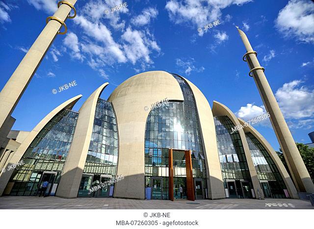 Germany, North Rhine-Westphalia, Cologne, new DITIB Central Mosque in Cologne-Ehrenfeld
