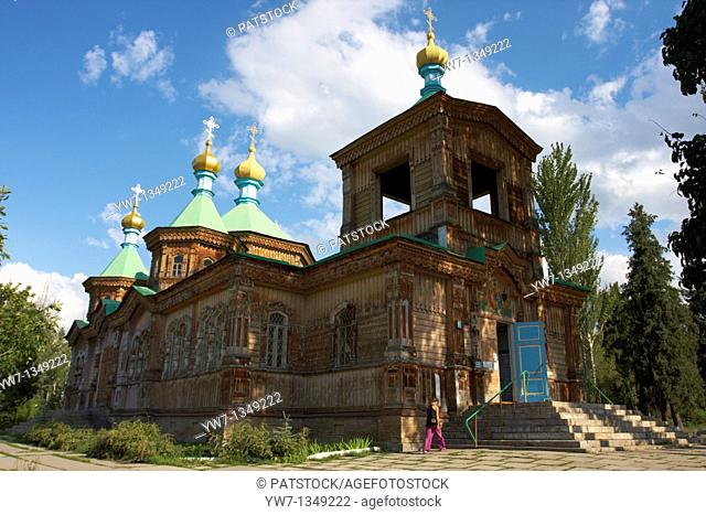 Russian Orthodox Holy Trinity Cathedral in Karakol, Kyrgyzstan