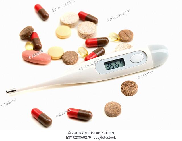 electronic thermometer and tablets