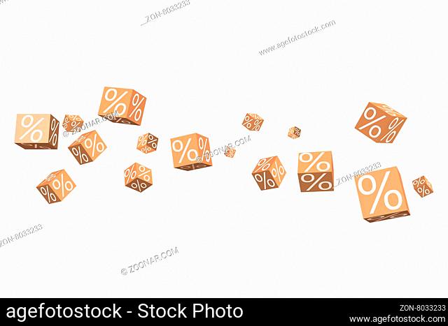 Discount boxes with percents. Abstract isolated on white