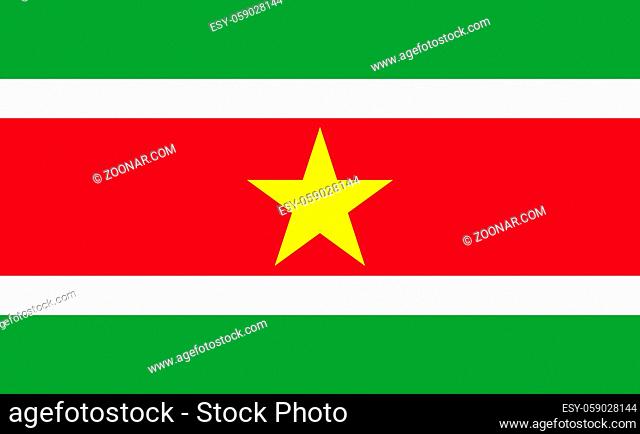 Suriname national flag in exact proportions - Vector illustration