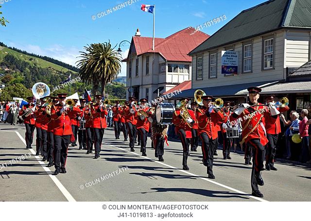 New Zealand Army Band, Akaroa French festival, Banks Peninsula, Canterbury, New Zealand