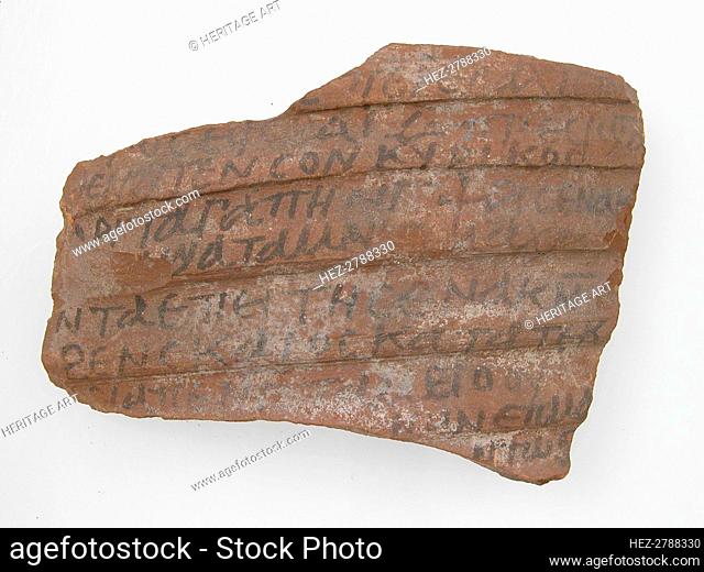 Ostrakon with a Letter to Cyriacus, Coptic, 600. Creator: Unknown
