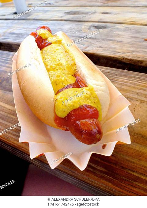 A hotdog from Nathan's Famous is pictured on a paper plate in New York, USA, 24 June 2014. The restaurant chain is specialized on hotdogs and became famous...