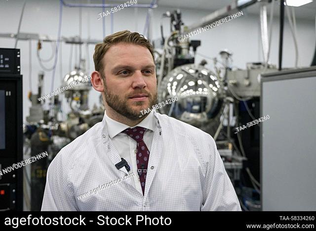 RUSSIA, MOSCOW - APRIL 7, 2023: Nikita Marchenkov, acting head of the Complex for Synchrotron and Neutron Research at the Kurchatov Institute National Research...