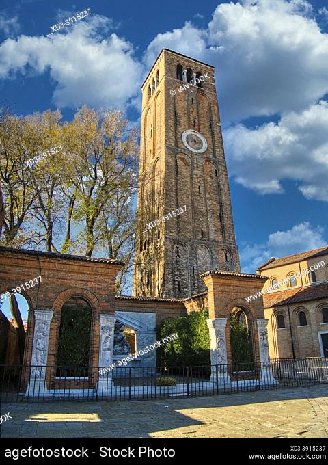 clock tower, Campo San Donato, Murano Island, Venice, Italy