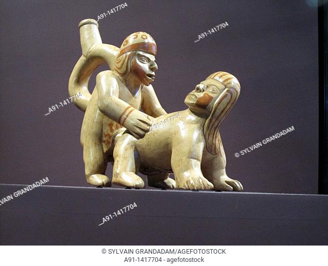 France, Ile-de-France, Paris, Quai Branly Museum, exhibition of Mochica ceramics from Peru